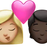 Kiss: Woman, Person, Medium-Light Skin Tone, Dark Skin Tone — Apple