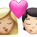 Kiss: Woman, Person, Medium-Light Skin Tone, Light Skin Tone — Apple
