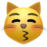 Kissing Cat Face with Closed Eyes — Apple