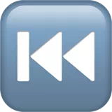 Black Left-Pointing Double Triangle with Vertical Bar — Apple