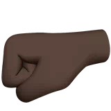 Left-Facing Fist: Dark Skin Tone — Apple