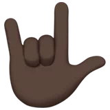 Love-You Gesture: Dark Skin Tone — Apple