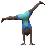 Man Cartwheeling: Dark Skin Tone — Apple