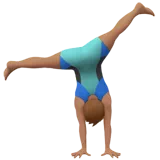 Man Cartwheeling: Medium Skin Tone — Apple