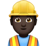 Man Construction Worker: Dark Skin Tone — Apple