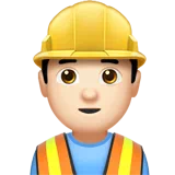 Man Construction Worker: Light Skin Tone — Apple