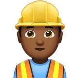 Man Construction Worker: Medium-Dark Skin Tone — Apple