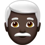 Man: Dark Skin Tone, White Hair — Apple