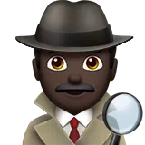 Man Detective: Dark Skin Tone — Apple