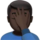 Man Facepalming: Dark Skin Tone — Apple