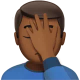 Man Facepalming: Medium-Dark Skin Tone — Apple