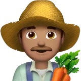 Man Farmer: Medium Skin Tone — Apple