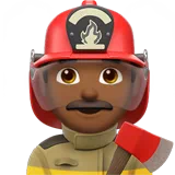 Man Firefighter: Medium-Dark Skin Tone — Apple