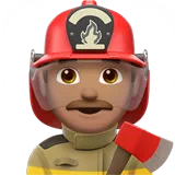 Man Firefighter: Medium Skin Tone — Apple