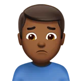 Man Frowning: Medium-Dark Skin Tone — Apple