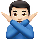 Man Gesturing No: Light Skin Tone — Apple