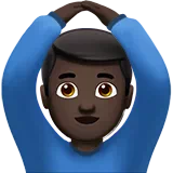 Man Gesturing OK: Dark Skin Tone — Apple