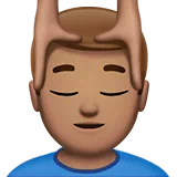 Man Getting Massage: Medium Skin Tone — Apple