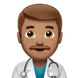 Man Health Worker: Medium Skin Tone — Apple