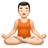 Man in Lotus Position: Light Skin Tone — Apple