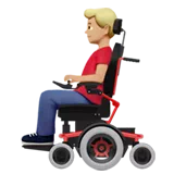 Man in Motorized Wheelchair: Medium-Light Skin Tone — Apple