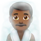 Man in Steamy Room: Medium-Dark Skin Tone — Apple