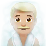 Man in Steamy Room: Medium-Light Skin Tone — Apple