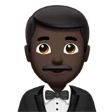 Man in Tuxedo: Dark Skin Tone — Apple