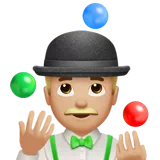 Man Juggling: Medium-Light Skin Tone — Apple