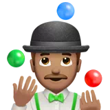 Man Juggling: Medium Skin Tone — Apple
