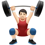 Man Lifting Weights: Light Skin Tone — Apple