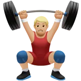 Man Lifting Weights: Medium-Light Skin Tone — Apple