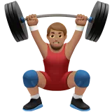 Man Lifting Weights: Medium Skin Tone — Apple