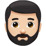 Man: Light Skin Tone, Beard — Apple