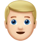 Man: Light Skin Tone, Blond Hair — Apple