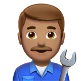 Man Mechanic: Medium Skin Tone — Apple