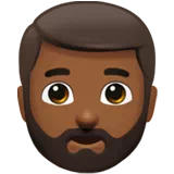Man: Medium-Dark Skin Tone, Beard — Apple