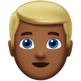 Man: Medium-Dark Skin Tone, Blond Hair — Apple
