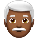 Man: Medium-Dark Skin Tone, White Hair — Apple