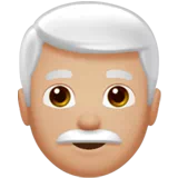 Man: Medium-Light Skin Tone, White Hair — Apple