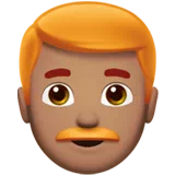 Man: Medium Skin Tone, Red Hair — Apple