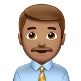 Man Office Worker: Medium Skin Tone — Apple