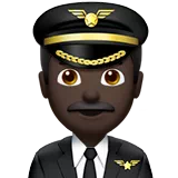 Man Pilot: Dark Skin Tone — Apple