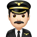 Man Pilot: Light Skin Tone — Apple