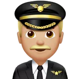 Man Pilot: Medium-Light Skin Tone — Apple