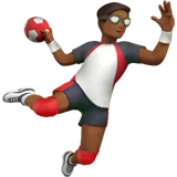 Man Playing Handball: Medium-Dark Skin Tone — Apple