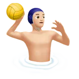 Man Playing Water Polo: Light Skin Tone — Apple