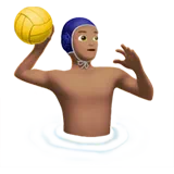 Man Playing Water Polo: Medium Skin Tone — Apple