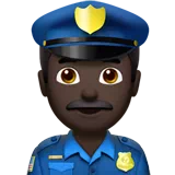 Man Police Officer: Dark Skin Tone — Apple