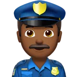 Man Police Officer: Medium-Dark Skin Tone — Apple
